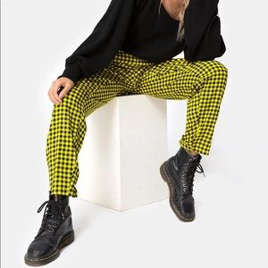 MOTEL ROCKS DASTAN TROUSER SMALL GINGHAM YELLOW